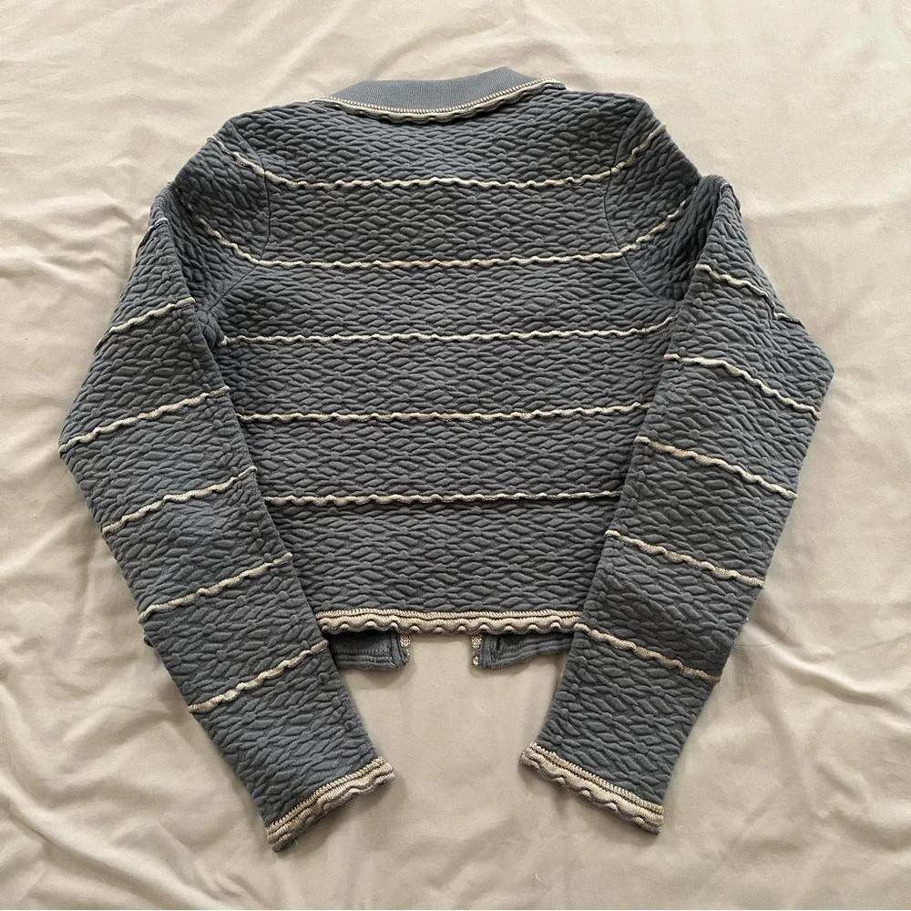 SOLD BNWT Sandro Infinity Cropped Cardigan Blue XS MSRP $295 - Picture 7 of 15